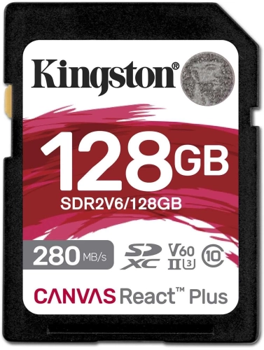 Флеш карта SDXC 128GB Kingston SDR2V6/ 128GB Canvas React Plus w/ o adapter (SDR2V6/128GB)
