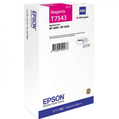 Картридж EPSON T7543 пурпурный 7000 страниц для WF-8090/8590 (C13T754340)