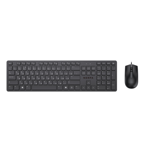 Комплект клавиатура+мышь/ Комплект клавиатура+мышь NERPA, проводной, 104 кл, 1000DPI, 1.8м, черный (NRP-MK150-W-BLK)