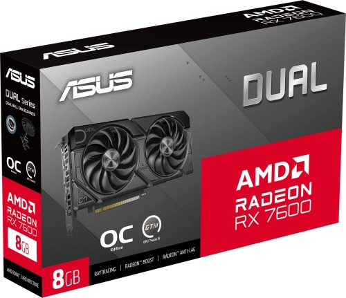 Видеокарта Asus PCI-E DUAL-RX7600-O8G-EVO AMD Radeon RX 7600 8Gb 128bit GDDR6 2280/ 17500 HDMIx1 DPx3 HDCP Ret фото 13