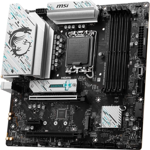 Материнская плата/ MB MSI INTEL B760 s1700, 4xDDR5(256GB), 2xHDMI 2.1/2xDP, 2xPCIe 4.0x16, 1xPCIe 3.0, 1xLAN (2.5GbE), Wi-Fi, BT, 4xSATA 6Gb/s, 2xM.2, 4xUSB 3.2, 2xUSB 2.0, 1xPS/2, mATX (B760M GAMING PLUS WIFI) фото 5