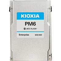 Твердотельный накопитель KIOXIA SSD PM6-V, 6400GB, 2.5" 15mm, SAS 24G, TLC, R/W 4150/3700 MB/s, IOPs 595K/290K, TBW 35040, DWPD 3 (12 мес.) (KPM61VUG6T40)