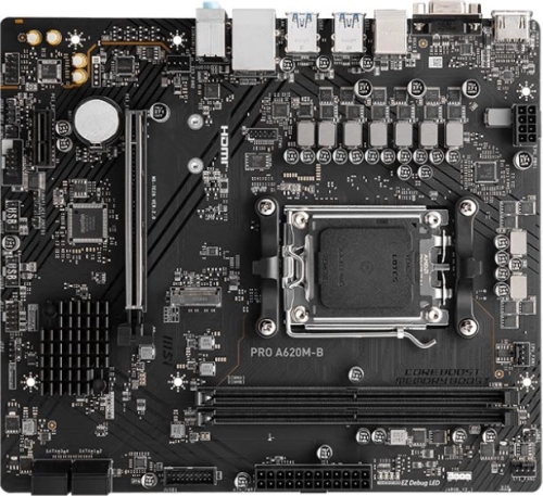 MSI PRO A620M-B A620, AM5, 2*DDR5, 1*PCIEx16, 1*PCIEx1, 1*M.2, 6*USB3.2Gen1, 6*USB2.0, 4*SATA3.0, 2.5G, VGA, HDMI, M-ATX, RTL