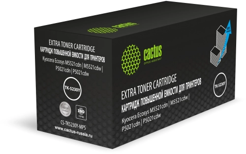 Картридж лазерный Cactus CS-TK5230Y-MPS желтый (4400стр.) для Kyocera Ecosys M5521cdn/M5521cdw/P5021cdn/P5021cdw с чипом