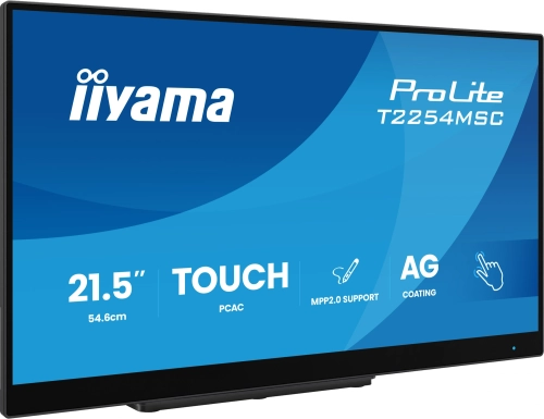 Монитор Iiyama 21.5 Монитор Iiyama 21.5 ProLite T2254MSC-B2AG черный IPS LED 16:9 HDMI M/M глянцевая HAS 300cd 178гр/178гр 1920x1080 100Hz DP FHD USB Touch 4.9кг фото 5