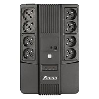 ИБП POWERMAN Brick 850 PLUS, линейно-интерактивный, 850ВА, 480Вт, 4 евророзетки с резервным питанием, 4 евророзетки с фильтрацией, USB, защита RJ45/RJ11, батарея 12В 9Ач 1 шт., 293мм х 202мм х 93мм, 5.2 кг./ UPS POWERMAN Brick 850 PLUS, line-interactive,