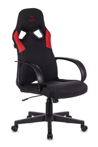 Кресло игровое Zombie RUNNER черный/красный ткань/эко.кожа крестов. пластик (ZOMBIE RUNNER RED)