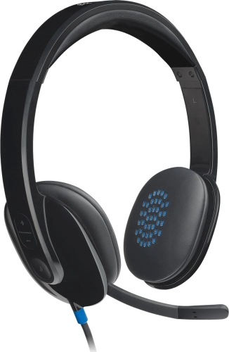 Наушники с микрофоном Logitech H540 черный 1.8м накладные USB оголовье (981-000481)