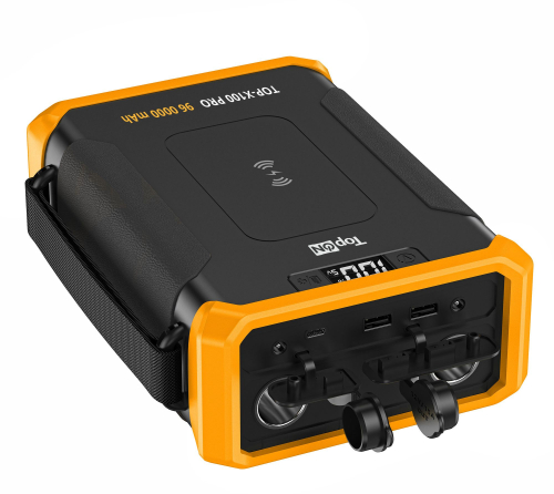 Мобильный аккумулятор TopON TOP-X100Pro 96000mAh 180W 5A беспров.зар. черный/ желтый (103098)
