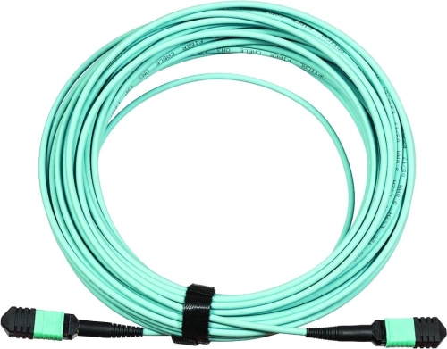 Каб.сборка Lanmaster LAN-12M-12M/OM3B-15 12x50/125 OM3 MPO-MPO полярность B 15м LSZH аквамарин