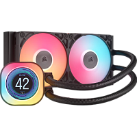 Система жидкостного охлаждения/ Water Cooling System Corsair iCUE LINK TITAN 240 RX LCD (240mm, Black, RGB/ Fans: 2x120mm, 73.5CFM, 36dBA, 2100RPM/ S: 1851, 1700, AM5, AM4) (CW-9061022-WW)