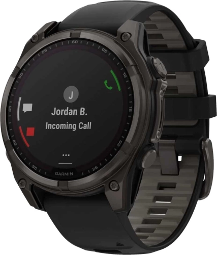 Смарт-часы Garmin Fenix 8 Solar Sapphire 47мм 1.3 корп.серый рем.черный (010-02906-11)