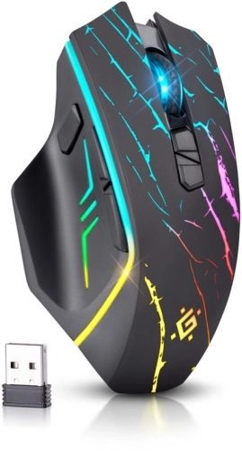 DEFENDER URAN черная Беспроводная игровая мышь (USB, 2.4 ГГц, LED подсветка, 8 кн., 400 мАч, 3200dpi, GM-503) (52503) фото 8