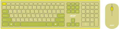 Клавиатура + мышь Acer OCC205 клав:зеленый/ желтый мышь:зеленый/ желтый USB беспроводная slim (ZL.ACCEE.00E)