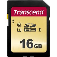 Эскиз Карта памяти Transcend 16GB SDHC Class 10 UHS-I U1 V30 R95, W60MB/s (TS16GSDC500S)