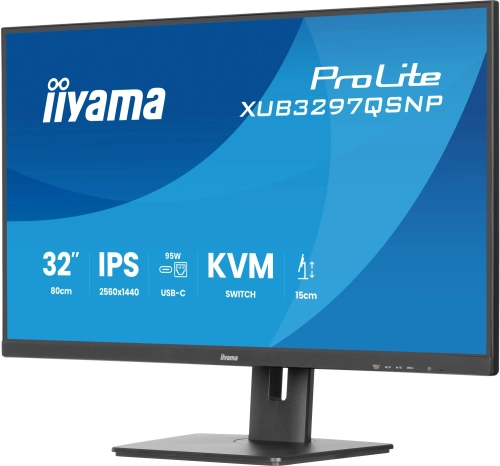 Монитор Iiyama 32 ProLite XUB3297QSNP-B1 черный IPS LED 1ms 16:9 HDMI M/M матовая HAS Piv 1000:1 350cd 178гр/178гр 2560x1440 100Hz DP Quad 2K (1440p) USB 9.5кг фото 3