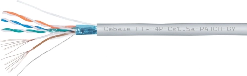 Кабель информационный Cabeus FTP-4P-CAT.5E-PATCH-GY кат.5E F/UTP 4 пары PVC внутренний 305м серый