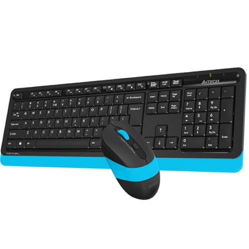 Клавиатура + мышь A4Tech Fstyler FG1010, Wireless, 2.4G, USB, 1200-1600-2000dpi, 4But, Multimedia (FG1010 BLUE) фото 3