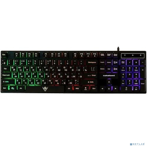 Клавиатура KG-23U BLACK Nakatomi Gaming - игровая с RGB-подсветкой, USB, черная