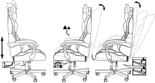 Кресло игровое A4Tech Bloody GC-560 черный искусственная замша (BLOODY GC-560 BLACK) фото 18