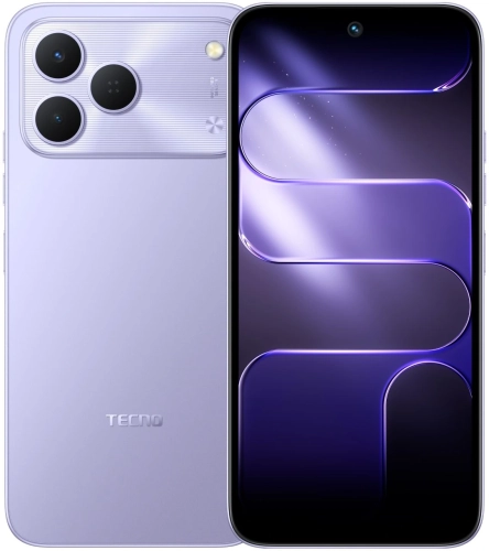 Смартфон Tecno Spark 50 128Gb 4Gb пурпурный моноблок 3G 4G 2Sim 6.67 720x1600 Android 16 50Mpix 802.11 a/ b/ g/ n/ ac/ ax NFC GPS GSM900/ 1800 GSM1900 Protect FM microSD max2048Gb (KN4N 128+4 AURORA PURPLE)