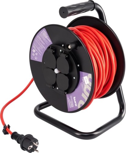 Сетевой удлинитель Buro BU-PSR4.50/G-16 50м (4 розетки) оранжевый (коробка)