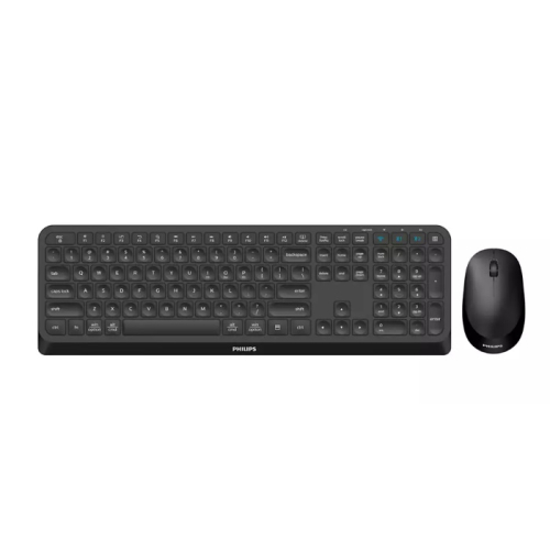 Комплект клавиатура+мышь Philips Wireless Combo SPT6407B (Keyboard SPK6407B+Mouse SPK7407B) 2,4 GHz, Bluetooth 3.0/5.0 110 key/4 butt 1600dpi, right/left, Black (SPT6407B/87)