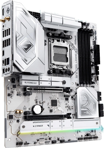 Материнская плата ASROCK X870 STEEL LEGEND WIFI, AM5, X870, 4*DDR5, 4*SATA, 3*M.2, 4*USB 2.0, 5*USB 3.2, 2*Type-C, 2*PCIx16, 1*M.2 (Key E), HDMI, ATX фото 2