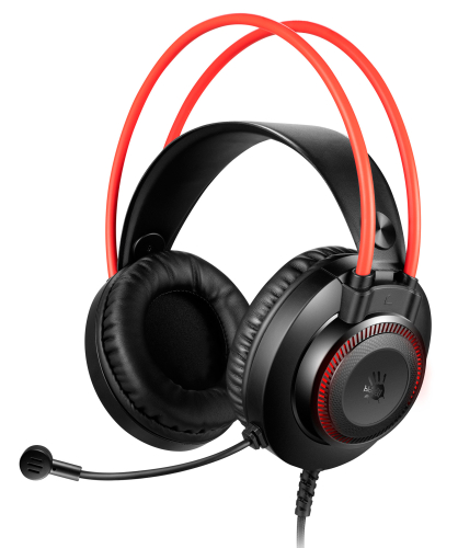 Наушники с микрофоном A4Tech Bloody G200S черный/красный 2м мониторные USB оголовье (G200S USB/ BLACK +RED) (G200S USB/ BLACK +RED) (G200S USB/ BLACK +RED) (G200S USB/ BLACK +R (G200S  USB/ BLACK +RED)