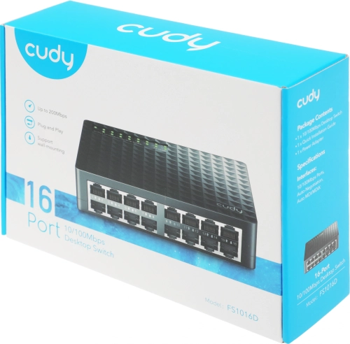 Коммутатор Cudy FS1016D (L2) 16x100Мбит/с неуправляемый фото 18