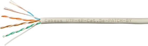 Cabeus UTP-4P-Cat.5e-PATCH-GY Кабель витая пара UTP (U/ UTP), категория 5e, 4 пары, (24 AWG), многожильный (patсh), PVC нг(А)-LS, серый (305 м)