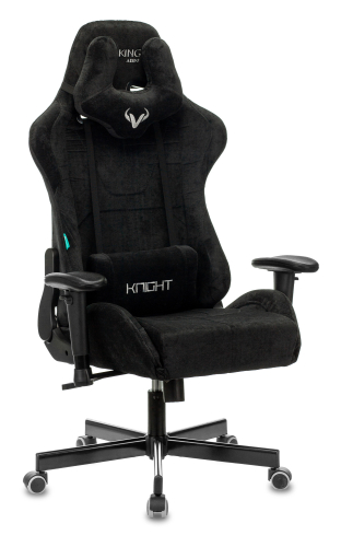 Кресло игровое Zombie VIKING KNIGHT Fabric черный Light-20 с подголов. крестов. металл (VIKING KNIGHT LT20)