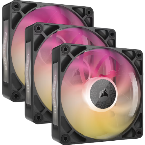 Кулер для корпуса/ Case Cooler Corsair iCUE LINK RX120 MAX RGB (120x120x30mm, 4-pin PWM, RGB, 71.3CFM, 29.5dBA, 2000RPM, Black, 3pcs) (CO-9051034-WW)