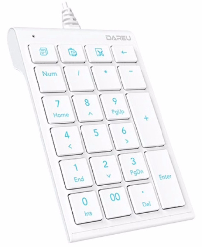 Клавиатура проводная Dareu LK22 White, белый, цифровой блок, Numpad (LK22 WHITE) фото 2