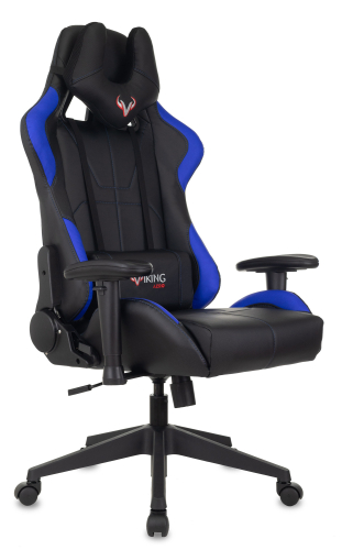Кресло игровое Zombie VIKING 5 AERO черный/синий эко.кожа с подголов. крестов. пластик (VIKING 5 AERO BLUE)