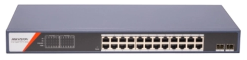 Коммутатор Hikvision DS-3E1526P-SI (L2) 24x1Гбит/ с 2xКомбо(1000BASE-T/ SFP) 2SFP 24PoE 370W управляемый (DS-3E1526P-SI-24P2F)