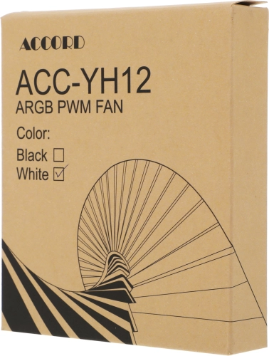 Вентилятор для корпуса Accord ACC-YH12 ARGB 120х120x25 белый 4-pin 27.5дБ (ACC-YH12 ARGB WHITE) brown box фото 5