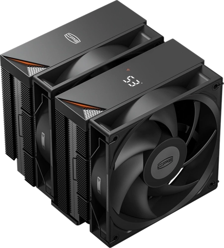 Кулер PCCooler RT620 Digital BK S115X/ 1200/ 1700/ 1851/ AM4/ AM5 (TDP 265W, 2x120mm PWM FAN, 6 тепловых трубок 6мм, 500-2200RPM, 28-32dBa) (RT620-BKNWYL-GL) фото 7