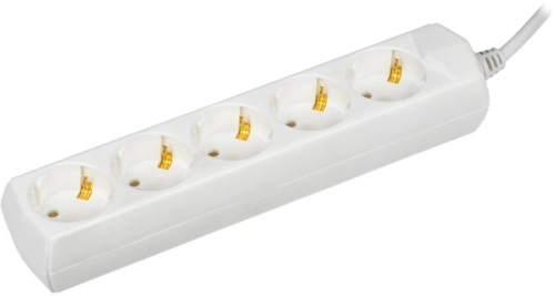 Сетевой удлинитель IEK У05 7м (5 розеток) белый (пакет ПЭ) (WYP10-10-05-07-Z-G)