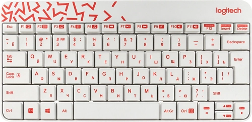 Клавиатура + мышь Logitech MK240 клав:белый/красный мышь:белый/красный USB беспроводная slim Multimedia (920-008160) фото 2