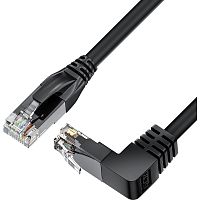 GCR Патч-корд прямой 1.5m UTP кат.5e, черный, нижний угол, литой, ethernet high speed, RJ45, T568B (GCR-53954)