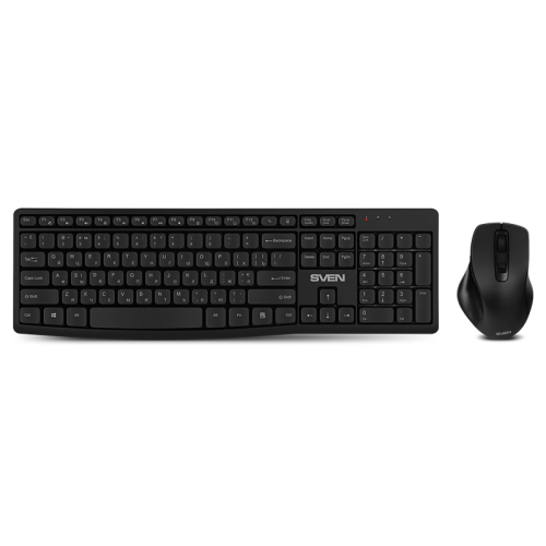 SVEN KB-C3500W Набор беспроводные клавиатура и мышь чёрные (2.4 Ггц, USB, 106 кл., 6 кнопок, 1600 dpi, 2 x AA) (SV-021108)
