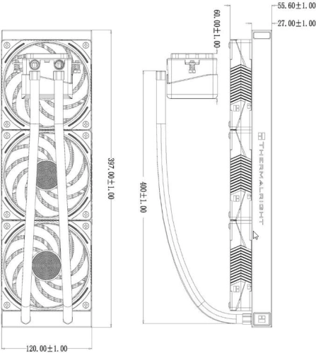 Система водяного охлаждения Thermalright Frozen Vision 360 V2 ARGB Soc-AM5/AM4/1200/1700/1851 белый 4-pin 27dB Al LCD Ret (F-VISION-360-WH-ARGB-V2) фото 9