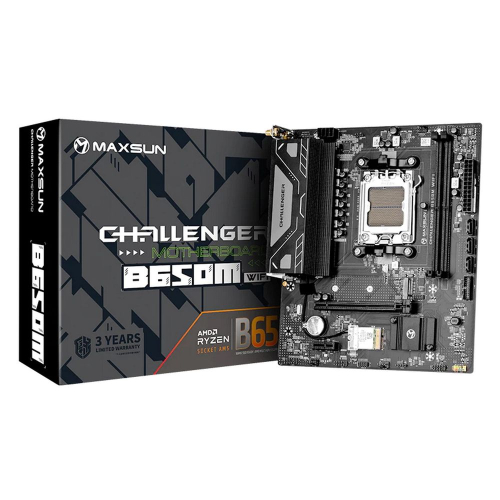 Материнская плата Maxsun MS-Challenger B650M WIFI B650, AM5, 2*DDR5, 1*PCIEx16, 1*PCIEx1, 1*M.2, 6*USB3.2Gen1, 4*USB2.0, 3*SATA3.0, 1G, DP, HDMI, M-ATX, RTL (6940709695456)