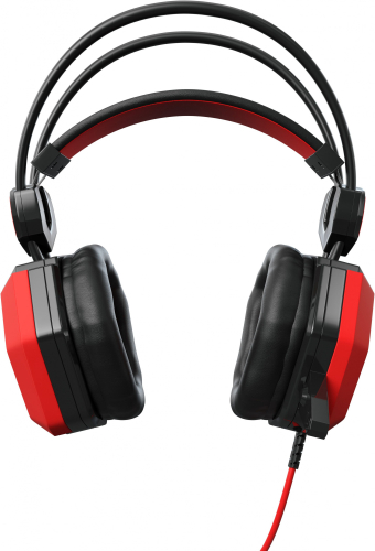 Наушники с микрофоном Оклик HS-L900G HURRICANE черный/ красный 1.85м мониторные оголовье (472660)