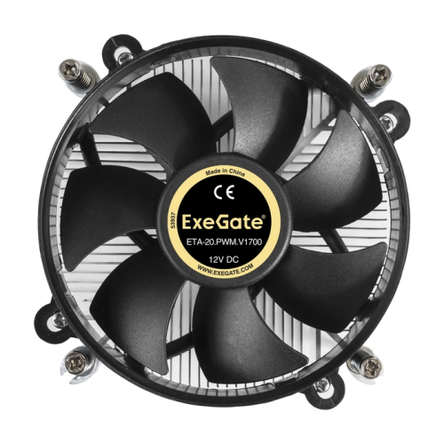 Exegate EX292655RUS Кулер ExeGate ETA-20.PWM.V1700 (Al, LGA1700/ 1150/ 1151/ 1155/ 1156/ 1200/ 1366, TDP 90W, Fan 95mm, PWM 900-2400RPM, Hydro bearing, 4pin, 11-24db, 345г, с термопастой, на винтах, Color B фото 2