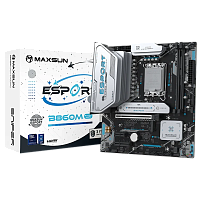 Материнская плата Maxsun MS-eSport B860M SNIPER WIFI B860, LGA1851, 2*DDR5, 1*PCIEx16, 1*PCIEx4, 1*PCIEx1, 2*M.2, 4*USB3.2Gen2, 2*USB3.2Gen1, 6*USB2.0, 3*SATA3.0, 2.5G, Type-C(DP), DP, HDMI, M-ATX, RTL (6940709661246)