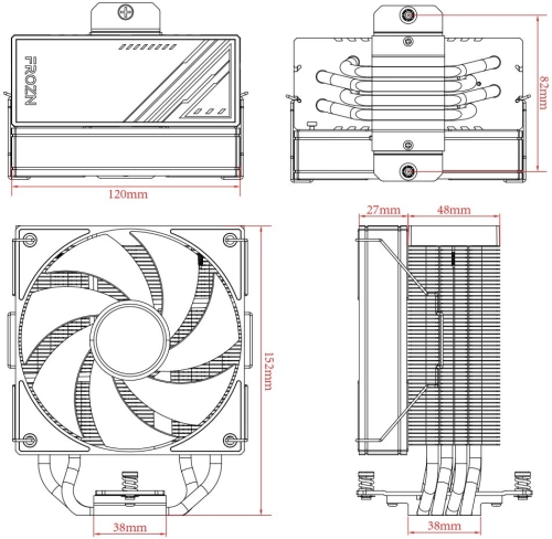 Устройство охлаждения(кулер) ID-Cooling FROZN A410 ARGB Soc-AM5/ AM4/ 1151/ 1200/ 2066/ 1700 4-pin Al+Cu 230W 730gr LED Ret фото 7