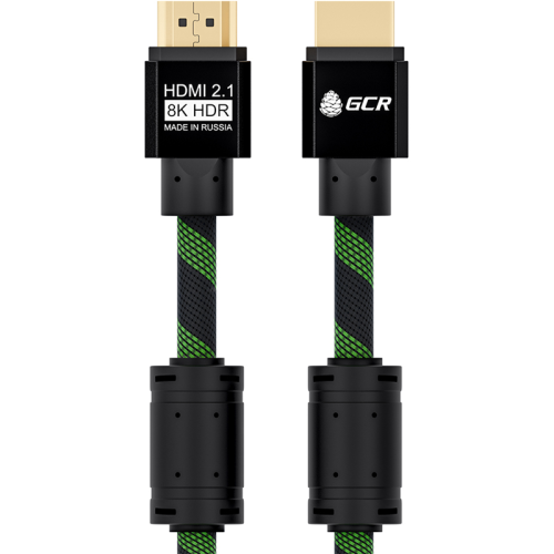 GCR Кабель HDMI 2.1, 8K 60Hz, 4K 144Hz, 0.5m, динамический HDR 4:4:4, Ultra HD, 48.0 Гбит/ с, тройное экранирование, ферритовые фильтры, GCR-51871