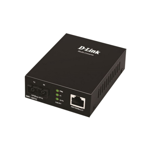 D-Link DMC-G02SC/ A1A Медиаконвертер с 1 портом 100/ 1000Base-T и 1 портом 1000Base-SX с разъемом SC для многомодового оптического кабеля (до 550 м) (DMC-G02SC/A1A)